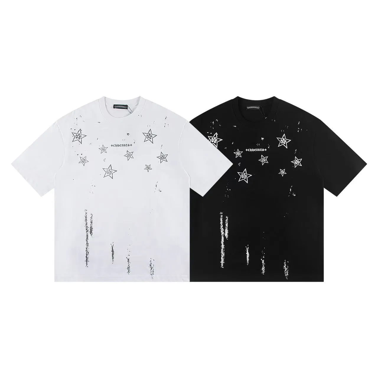 🅿️150 Style: 2025 new Croix Heart short-sleeved T-shirt Material: High version 300g double yarn combed cotton Size: S～XL Color: Black Style number: Z025